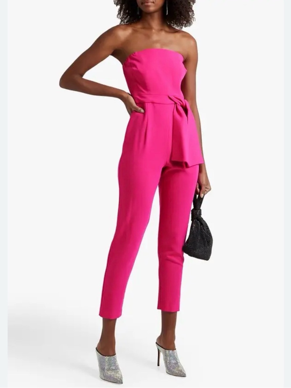 Black Halo Pink Harbor Jumpsuit Strapless Tie-Waist Cocktail Party Formal Size 2